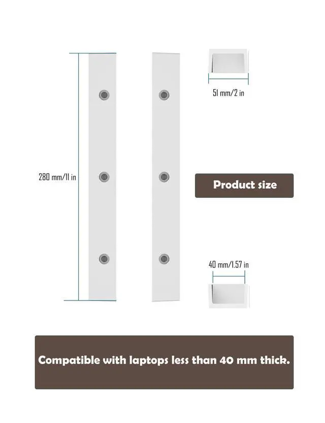 Alt view image 2 of 6 - Under Desk Laptop Holder, Under Desk Rack, (White) | for Keyboard and Small Devices Up to 40mm/1.57in Thick Like Macbooks, Surface, Routers, Modems, Cable Box, Network Switch