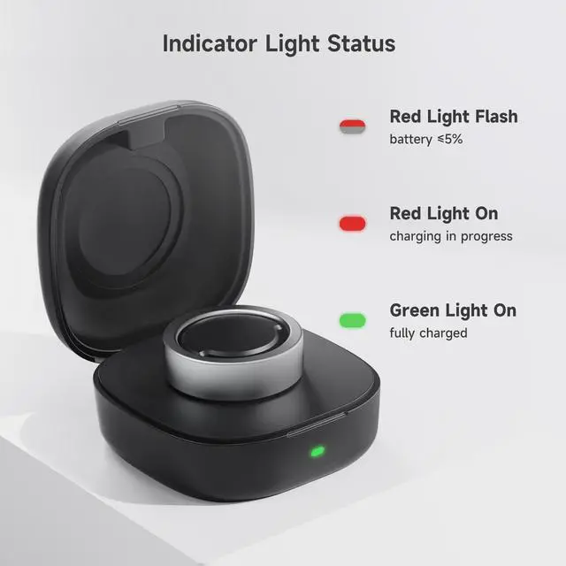 Alt view image 5 of 6 - Wireless Charger Case Compatible with Oura Ring Gen3 Heritage/Horizon Small Portable Travel Charging Box for Smart Ring, Size 12