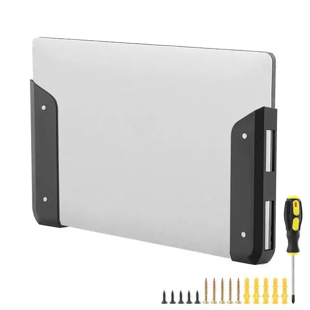 Alt view image 2 of 6 - Wall & Under Desk Laptop Mount Holder with Adhesive Screws,1.02"/ 26 mm Thick, Universal for Laptop, Mac mini, MacBook, Keyboard with Anti-Scratch Pads