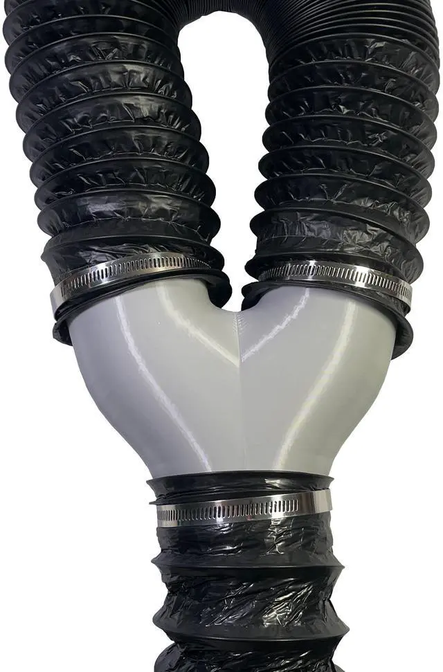 Alt view image 2 of 3 - 4 Inch Air Duct Y Splitter (Grey)