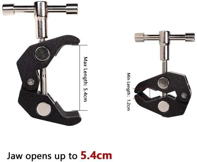 Alt view image 2 of 6 - 4Pack Super Clamp with 1/4 and 3/8 Thread for Photography,Camera Monitor, Plate Glass,LED Light, Umbrellas,Hooks, Shelves, Cross Bars,Photo Accessories