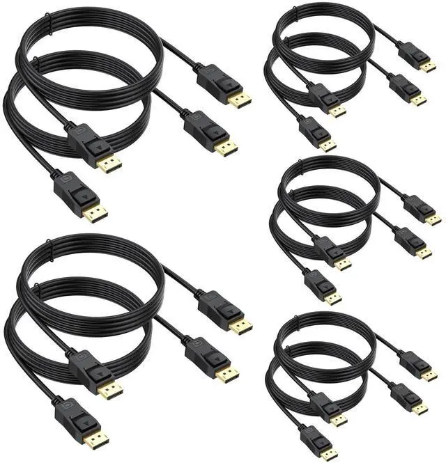 Main image of 4K DisplayPort Cable 3FT 10-Pack, Display Port to Display Port Cable | 4K@60Hz, 2K@144Hz, 1080P, DP to DP Male to Male Cable for Gaming Monitor, PC, Graphics Card