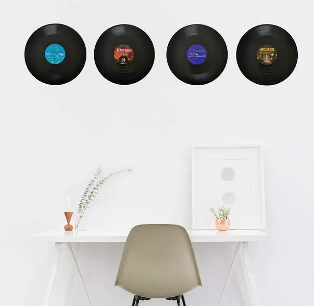 Alt view image 4 of 6 - 12 inch Fake Vinyl Records Fake 10 Pieces in 1 Pack Decorative | Indie Aesthetic Room Decor or Home Decor on Wall for Bedroom or Living Room Discos Music Studio Hip Hop Decorative Purpose
