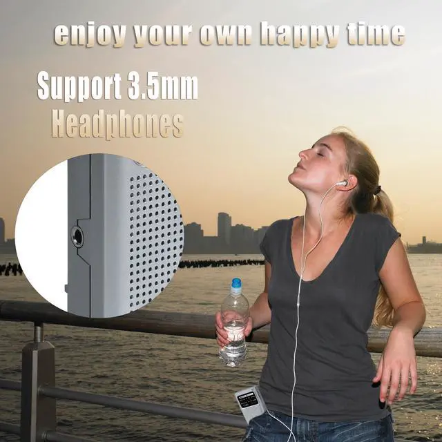 Alt view image 6 of 6 - NOAA Weather Radio Portable Radio, Best Reception, AM FM Transistor Radio for Mowing, Jogging, Cycling, Gardening, Powered by 2 AA Battery