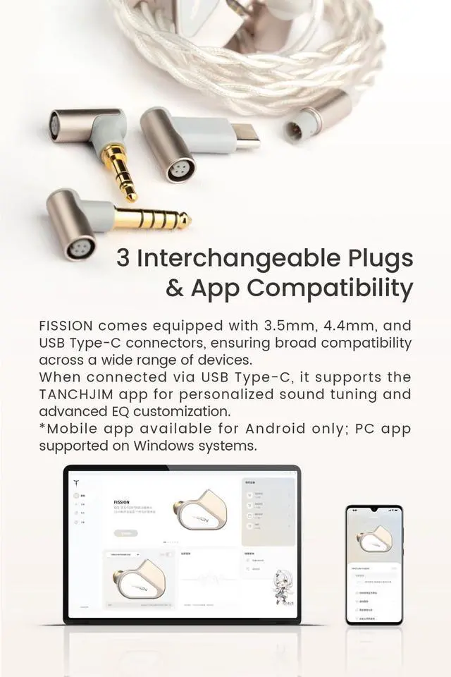 Alt view image 6 of 6 - Fission in Ear HiFi Earphones 1DD IEM, 4-Level Adjustable Filter | Audiophile In-Ear Monitors with 3 Tuning Nozzles, 12 Customizable Sounds, CNC Alloy Shell, Custom Tuning via App, 2 pin