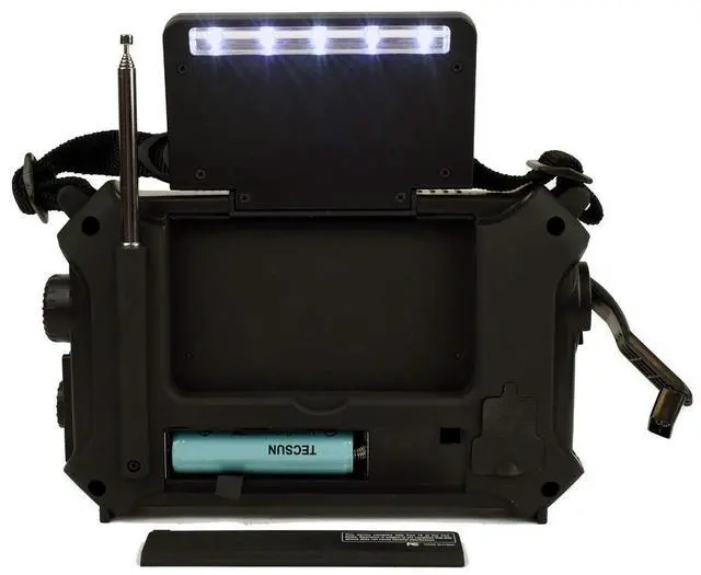 Alt view image 3 of 6 - KA500L 4-Way Powered Emergency AM/FM/SW NOAA Weather Alert Radio with Solar, Dynamo Crank, Flashlight and Reading Lamp, Black