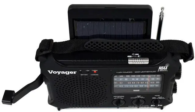 Alt view image 6 of 6 - KA500L 4-Way Powered Emergency AM/FM/SW NOAA Weather Alert Radio with Solar, Dynamo Crank, Flashlight and Reading Lamp, Black