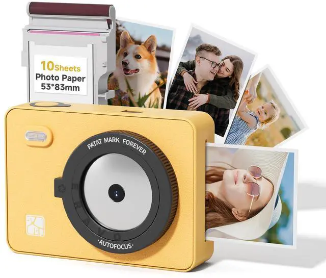 Main image of Z5 Instant Camera & Photo Printer 2-in-1, Portable Printer | Camera &Printer for Kids Adults, 3 Pass, 2.1x3.4 Print (Yellow),Includes 10 Sheets of Initial Photo Paper