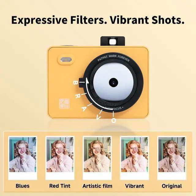 Alt view image 5 of 6 - Z5 Instant Camera & Photo Printer 2-in-1, Portable Printer | Camera &Printer for Kids Adults, 3 Pass, 2.1x3.4 Print (Yellow),Includes 10 Sheets of Initial Photo Paper