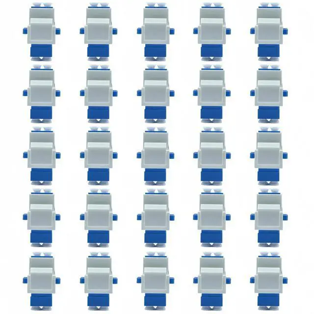 Main image of 25 Pack LC Duplex Singlemode Fiber Optic Coupler Keystone Jack,LC to LC Duplex Coupler Keystone Jack Modular for Patch Panels and Wall Plates,Surface Mount Boxes-White