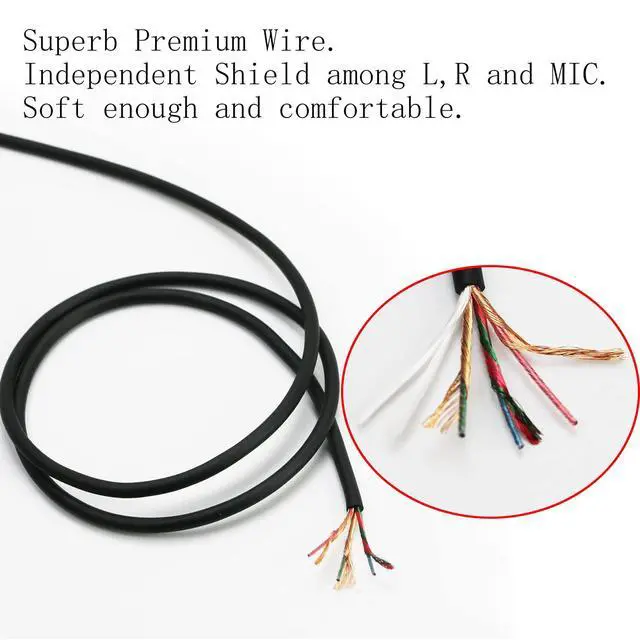 Alt view image 2 of 6 - Replacement Audio Cable 3.5mm 5 Pole Male Compatible with SteelSeries Arctis Nova 1, 1X, Pro, 7, 7X, 1P Gaming Headset 1.3meters/4.3feet