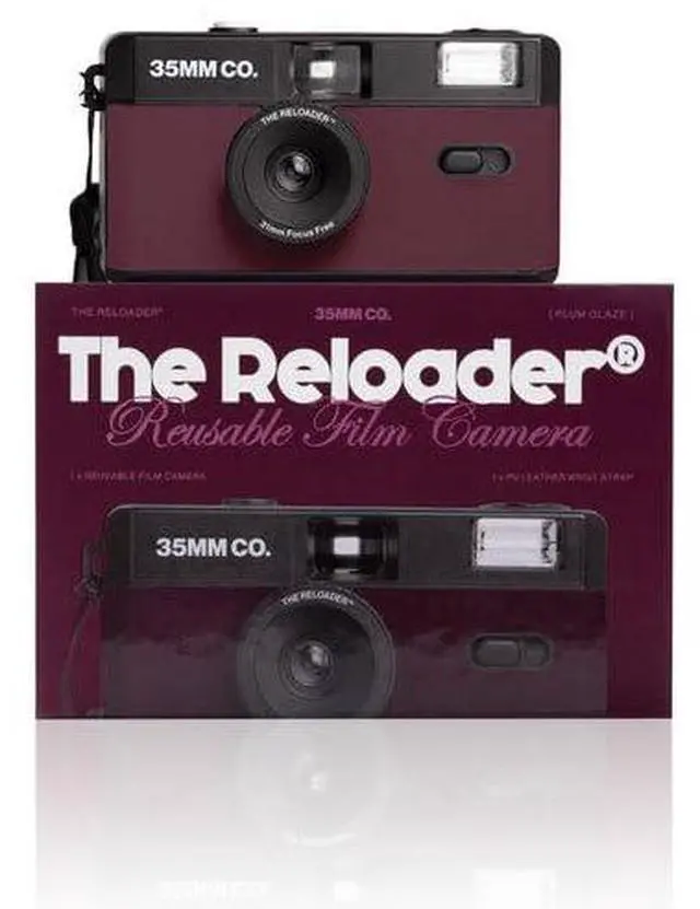 Main image of 35mm Reusable Film Camera with Flash, Compatible with All 35mm Film, Analog Point & Shoot with Manual Advance & Rewind, Perfect for Travel, Beginners & Everyday Nostalgia - Plum Glaze