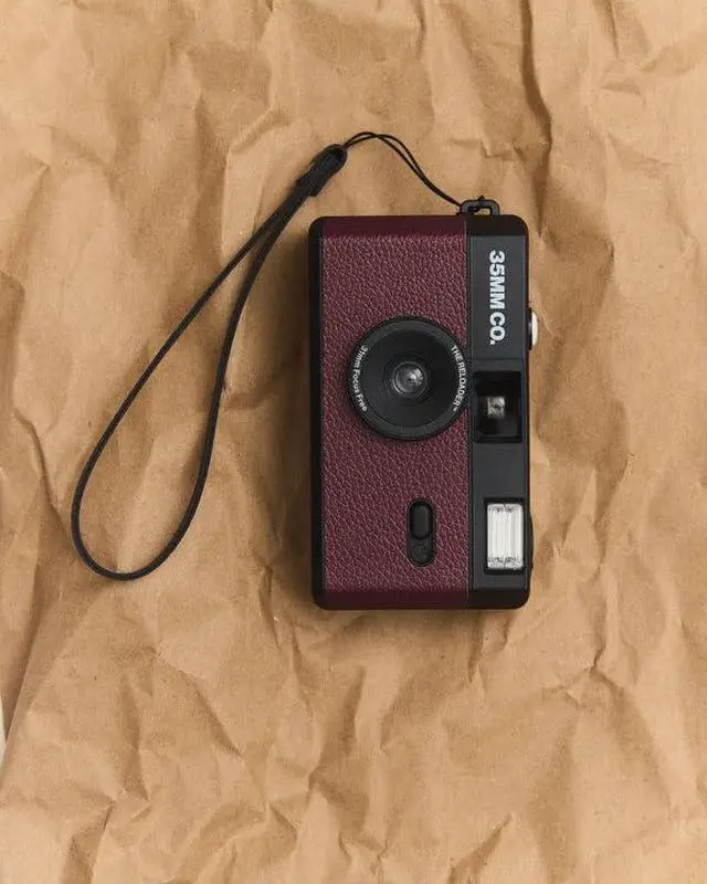 Alt view image 5 of 6 - 35mm Reusable Film Camera with Flash, Compatible with All 35mm Film, Analog Point & Shoot with Manual Advance & Rewind, Perfect for Travel, Beginners & Everyday Nostalgia - Plum Glaze