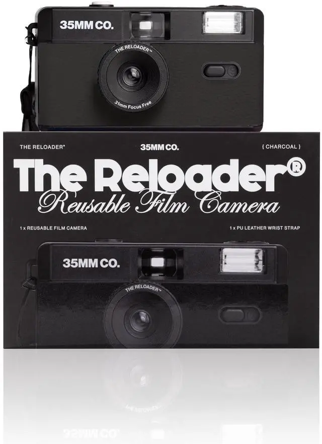 Main image of 35mm Reusable Film Camera with Flash, Compatible with All 35mm Film, Analog Point & Shoot with Manual Advance & Rewind, Perfect for Travel, Beginners & Everyday Nostalgia - Charcoal