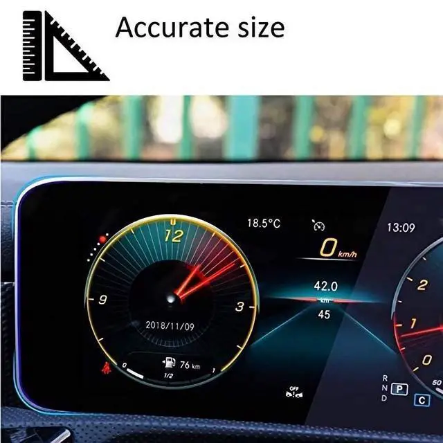 Alt view image 4 of 6 - Tempered Glass Screen Protector for Mercedes-Benz GLE | For 2019-2025 GLE V167 12.3" touchscreen. Anti-glare, scratch & shock-resistant HD clear tempered glass accessory