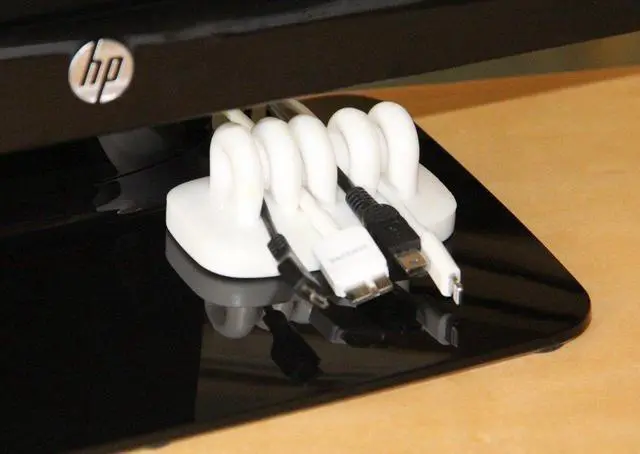 Alt view image 2 of 6 - Desktop Cable Organizer, Weighted, No Bad Smell, Bundled with 2 Reusable Cable Ties (White)