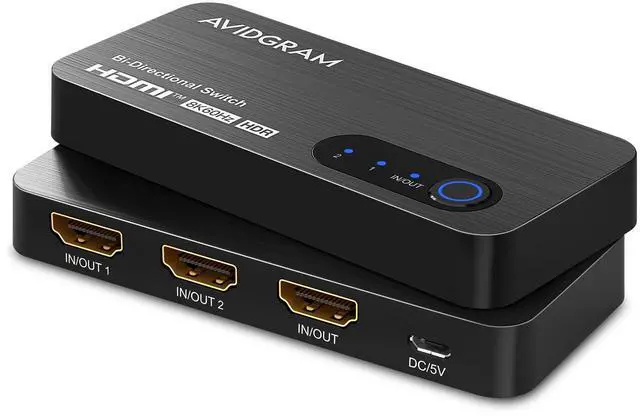 Main image of HDMI Switch 8k@60hz Splitter, Bidirectional HDMI Switcher 2 in 1 Out, Splitter 1 in 2 Out, Support 4K@120hz, Compatible with PS5, XSX, UHD TV, Monitor, Projector (1 Display at a time)