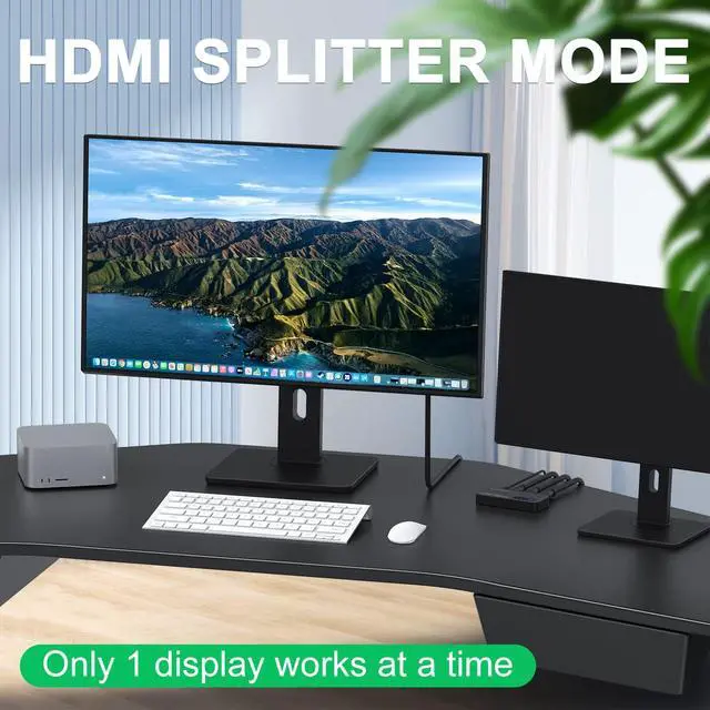 Alt view image 5 of 6 - HDMI Switch 8k@60hz Splitter, Bidirectional HDMI Switcher 2 in 1 Out, Splitter 1 in 2 Out, Support 4K@120hz, Compatible with PS5, XSX, UHD TV, Monitor, Projector (1 Display at a time)