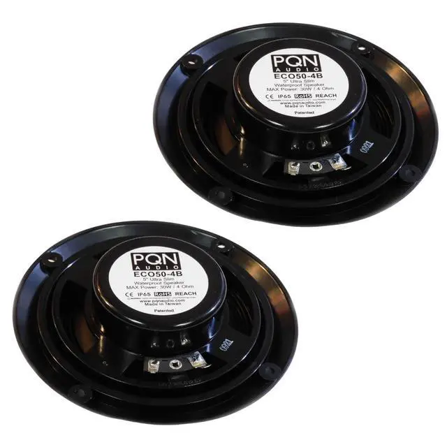 Alt view image 6 of 6 - Eco50-4BK 5 inch Ultra Slim Waterproof Marine Speaker for RV, Camper, Cabinet and Hot tub. Chemical and UV Resistant. Wall and Floor Mount Outdoor Speakers (Black)