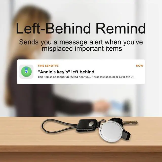 Alt view image 4 of 6 - Air Tracker Tags-4 Pack, Bluetooth Tracker, Work with Apple Find My (iOS Only), Smart Tag with Protective Case/Keychain/Lanyard, for Luggage/Key/Suitcase, Replaceable Battery, Waterproof Key Finder