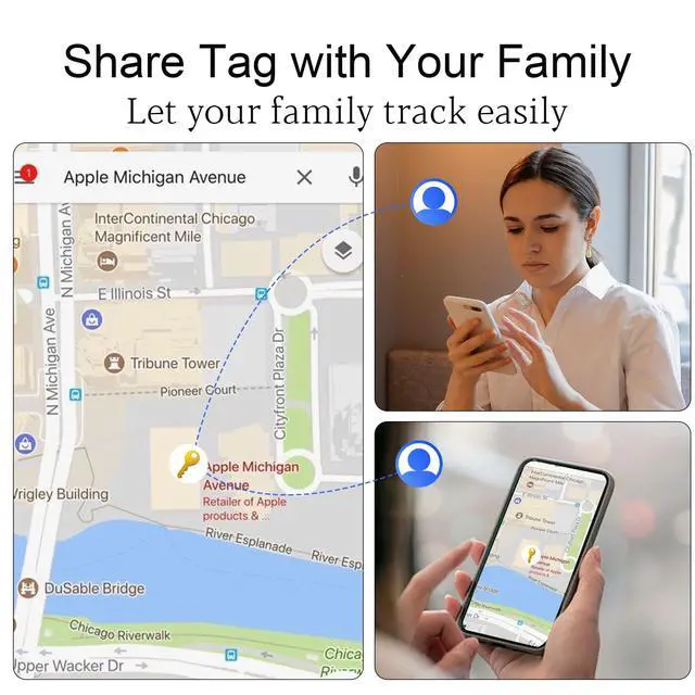 Alt view image 5 of 6 - Air Tracker Tags-4 Pack, Bluetooth Tracker, Work with Apple Find My (iOS Only), Smart Tag with Protective Case/Keychain/Lanyard, for Luggage/Key/Suitcase, Replaceable Battery, Waterproof Key Finder