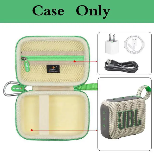 Alt view image 2 of 6 - Case Compatible with JBL Go 4 / Go 3 Ultra-Portable Waterproof Dustproof Bluetooth Speaker, Portable Storage Bag for Accessories -Sand (Case Only)