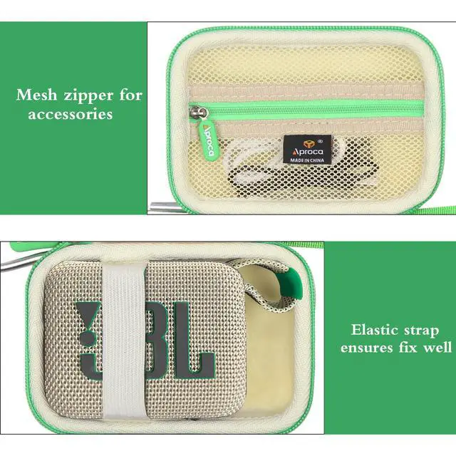 Alt view image 3 of 6 - Case Compatible with JBL Go 4 / Go 3 Ultra-Portable Waterproof Dustproof Bluetooth Speaker, Portable Storage Bag for Accessories -Sand (Case Only)