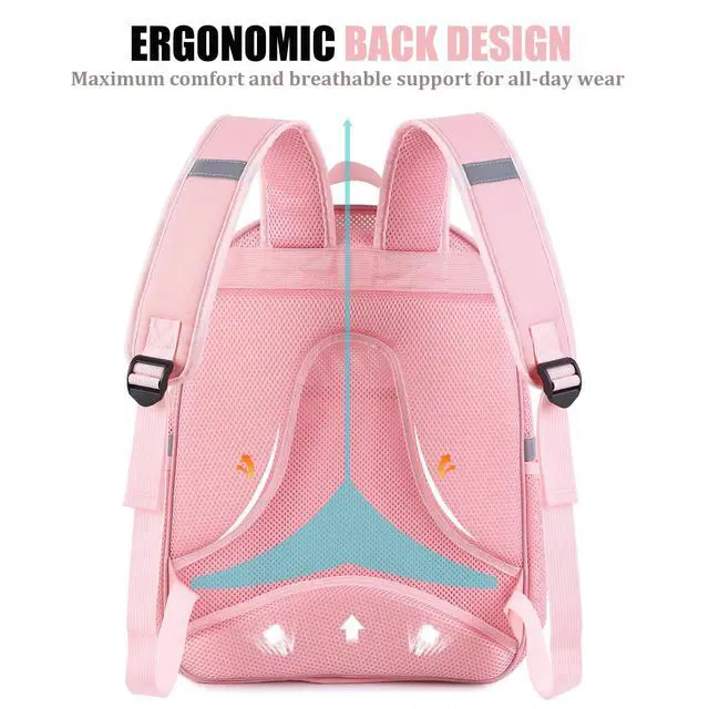 Alt view image 4 of 6 - Mesh Backpack with Laptop Compartment, Ergonomic Reflective Design, Pink | Semi-Transparent College Back Pack for Girls, Boys, Commuting, Swimming, Travel, Beach, Outdoor Sports