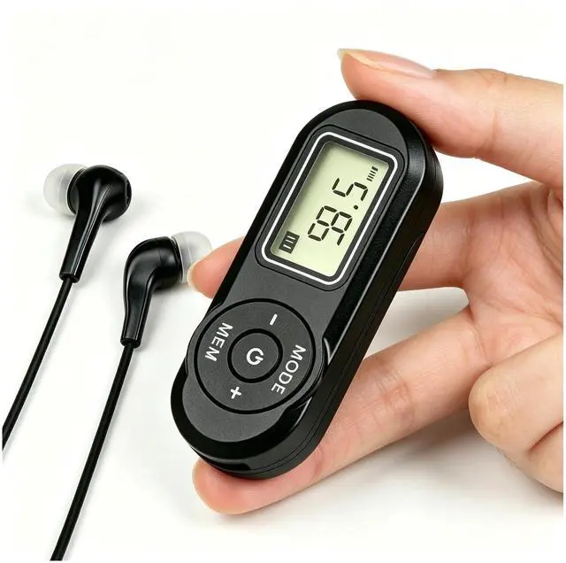 Main image of Mini DSP FM Radio Portable, Pocket Radio LCD Belt Clip for Seniors Outdoor | Lightweight Battery Powered FM Radio with Headphones, 20 Preset Stations & Station Memory for Jogging Hiking Travel