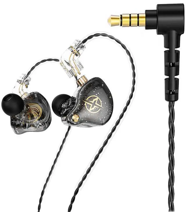 Main image of DX2 in Ear Monitor Headphones, HiFi Stereo IEM Earphones, Noise Isolating Professional Earbuds,Dynamic Dual Driver Wired Earbuds with Detachable Cable, Noise Canceling Headset (Black,No Mic)