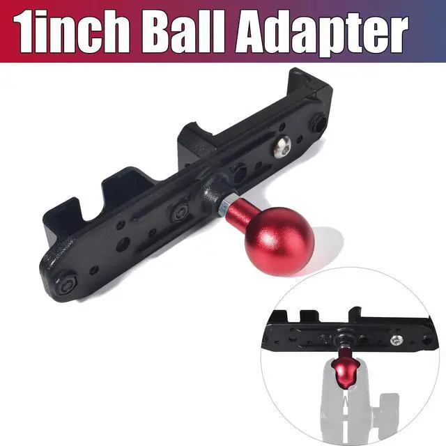Alt view image 3 of 5 - Dual Slot Mount - Universal 25mm/1inch Ball Adapter Holder for Walkie Talkie, Mic & Smartphone | Secure Clip, Heavy Duty Design with RAM Mounts B Size Double Socket Arm