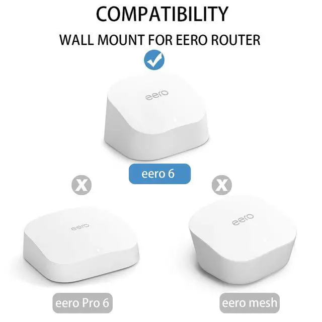 Alt view image 2 of 6 - Screwless Wall Mount for eero 6 Dual-Band mesh Wi-Fi 6 Router Holder, No Tools Required, Easy to Install, No Drilling, Strong VHB Adhesive Mount by (2 Pack)