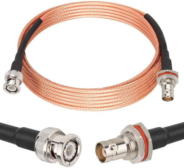 Main image of BNC Cable 10FT, 50 Ohm BNC Male to Female Bulkhead Mount RG316 Coax for Wireless Microphone System Receiver CB Radio UHF VHF Ham Radio Amateur Radio Mobile Radio Antenna