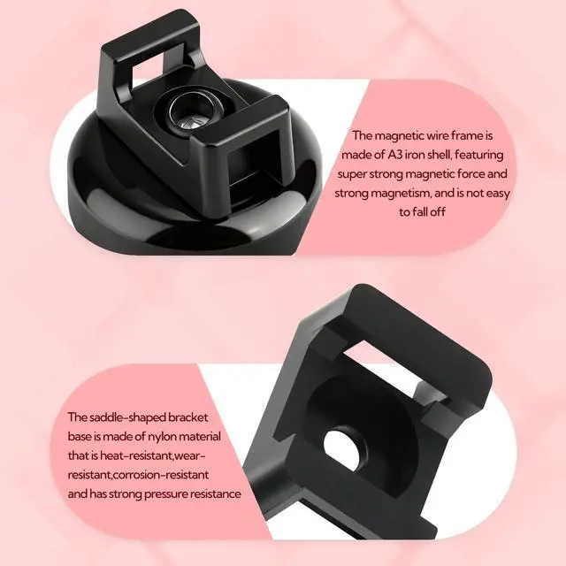 Alt view image 2 of 6 - 15Pcs Magnetic Cable Tie Mount, Multipurpose Magnetic Wire Clip, 10Pcs Saddle Type Mounts Base + 10 Tapping Screws + 1 Screwdrivers, 60Pcs Cable Ties