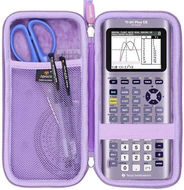 Main image of Calculator Case Compatible with Texas Instruments TI-84 Plus CE/TI-84 Plus/TI-83 Plus/TI-89 Titanium/TI-85 / TI-86 Color Graphing Calculator -Purple (Case Only)