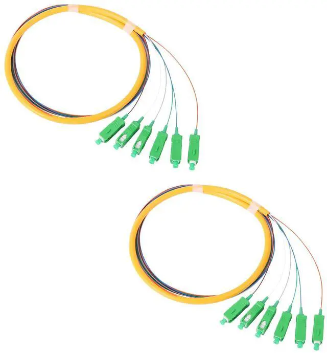 Main image of 6-Strand SC APC Singlemode Pigtail 1.2m, 2-Pack | 6F SC/APC singlemode fiber pigtails, 9/125um, low insertion loss. For FTTH, data centers, and network patching