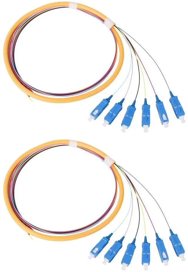 Main image of 6-Strand SC UPC Singlemode Pigtail 1.2m, 2-Pack | 6F SC/UPC singlemode fiber pigtails, 9/125um, low insertion loss. For FTTH, data centers, and network patching