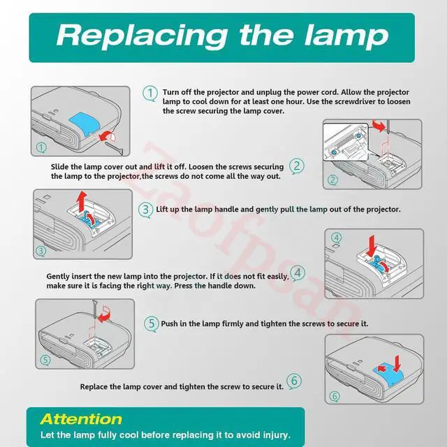 Alt view image 5 of 6 - 915B455011 Replacement TV Lamp for Mitsubishi WD-73C11 WD-73CA1 WD-73640 WD-73740 WD-73840 WD-82740 WD-82840 WD-82940 TV Bulb with Housing