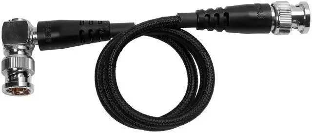 Main image of 20" 12G SDI Cable with Straight to Right-Angle Connectors for 4K 60p Camera Monitors and Transmitters | High-Speed, 4K 60P,and 8K 30P Video formats | Black
