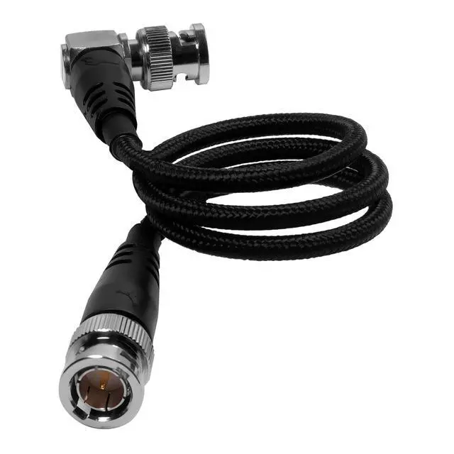 Alt view image 2 of 3 - 20" 12G SDI Cable with Straight to Right-Angle Connectors for 4K 60p Camera Monitors and Transmitters | High-Speed, 4K 60P,and 8K 30P Video formats | Black