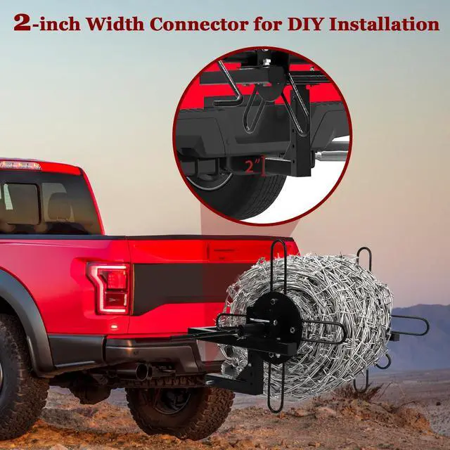 Alt view image 4 of 6 - Barbed Wire Unroller with 2" Hitch Receiver - ATV & Tractor Mounted Roller for Fencing & Farm Work, Easy-Install Bracket Plate