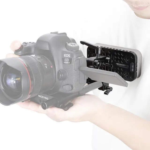 Alt view image 2 of 6 - Camera Chest Pad Mount for 15mm DSLR Handheld Steady Shooting-619 | with Mounting Cheese Plate, Adjustable Magic Arm, 15mm Rod Clamp