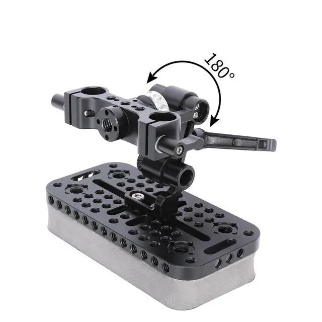 Alt view image 4 of 6 - Camera Chest Pad Mount for 15mm DSLR Handheld Steady Shooting-619 | with Mounting Cheese Plate, Adjustable Magic Arm, 15mm Rod Clamp