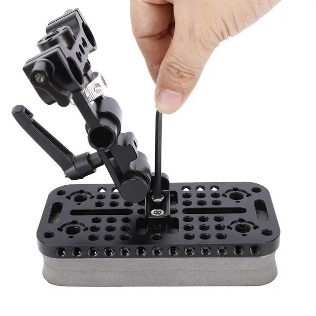 Alt view image 6 of 6 - Camera Chest Pad Mount for 15mm DSLR Handheld Steady Shooting-619 | with Mounting Cheese Plate, Adjustable Magic Arm, 15mm Rod Clamp