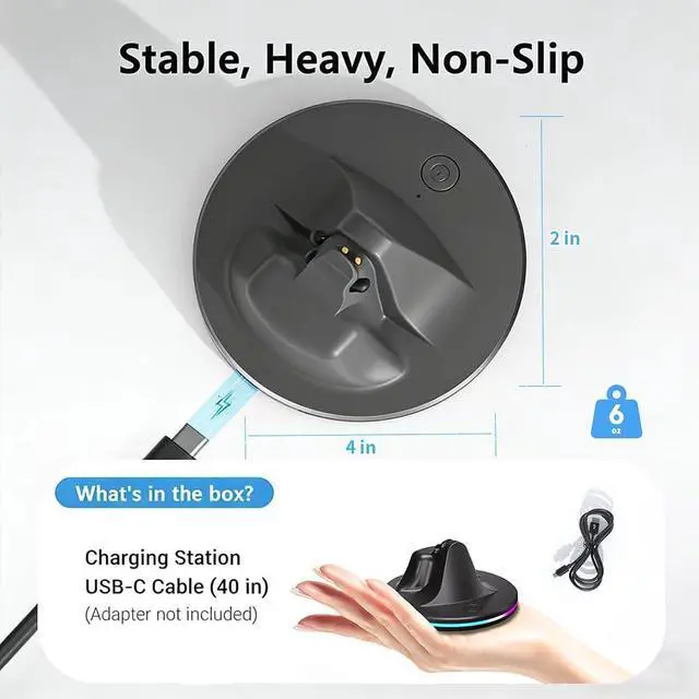 Alt view image 6 of 6 - Charging Dock Compatible with Meta Ray-Ban Glasses, Charging Stand Compatible with Wayfarer, Skyler, Headliner & Oakley Meta HSTN, with LED Power Status Light and USB-C Cable