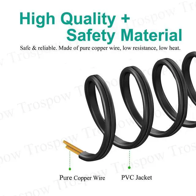 Alt view image 3 of 5 - AC Power Cord 8.2Ft Cable Replacement for Canon TS8350, TS8220 Printer | Replacement for Canon TS3322, TS9120, TS6320, TS6120, TS6220, TS8320, TS5320, TS3122, TS9520, TS6420, TS202, TS702 Printer