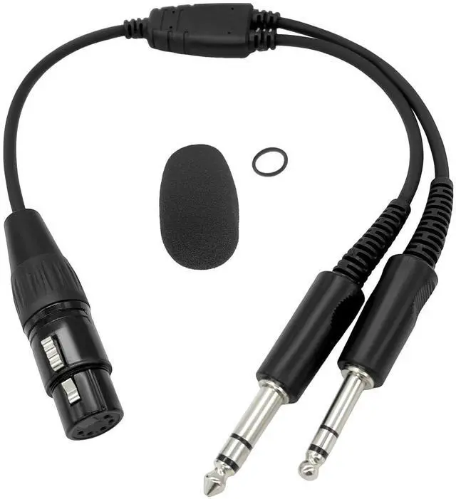 Main image of Airbus Aviation Headset Adapter XLR 5 Pin Plug to GA Dual General Aviation Convertor Male