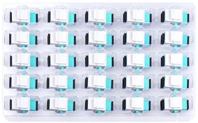 Main image of 25-Pack SC-OM3 Fiber Optic Coupler Keystone Jack Modular for Patch Panels and Wall Plates