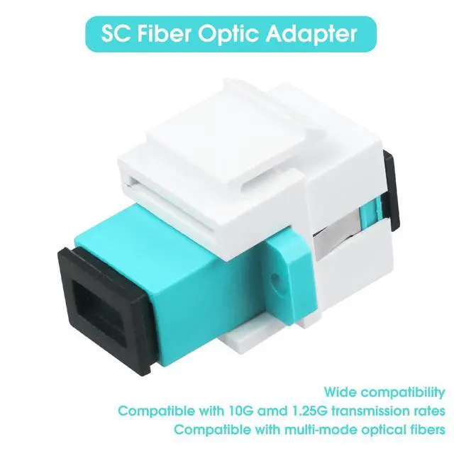 Alt view image 4 of 6 - 25-Pack SC-OM3 Fiber Optic Coupler Keystone Jack Modular for Patch Panels and Wall Plates