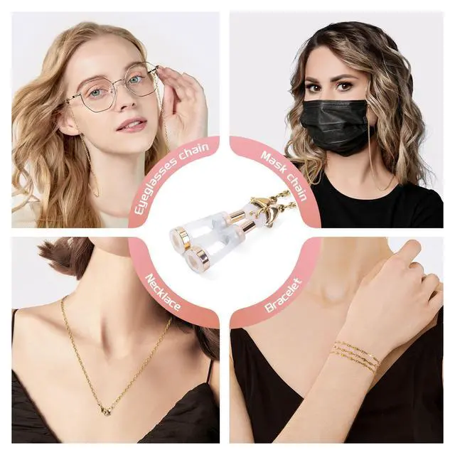 Alt view image 3 of 6 - Fashion Magnetic Anti-Lost for Airpod Strap Necklace Lanyard, Neckband for AirPods 3 2 1/ Pro/ Pro 2 (Silver Foral Crew Interlocking)